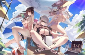 bikini chibi crossover dorothy_(nikke) eve_(stellar_blade) gainoob garter goddess_of_victory:_nikke heels nier nier_automata pod_(nier_automata) scarlet_(nikke) see_through stellar_blade swimsuits torn_clothes wet wet_clothes yorha_no.2_type_b
