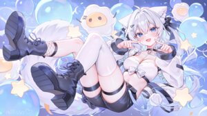 Rating: Questionable Score: 48 Tags: alllisso animal_ears detexted fishnets garter indie_virtual_youtuber nekomimi raimu_minto tail thighhighs wallpaper User: Anonymous