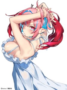 dress kanan-sama_wa_akumade_choroi no_bra nonco pointy_ears summer_dress takakiyo_kanan