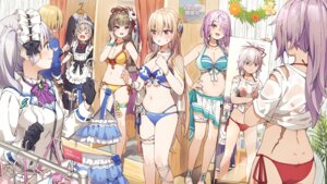 bikini garter heaven_burns_red kayamori_ruka kiryuu_miya kura_satomi kusaka_shi maid ogasahara_hisame satsuki_mari see_through seifuku shirakawa_yuina sugawara_chie swimsuits tsukishiro_monaka wet_clothes