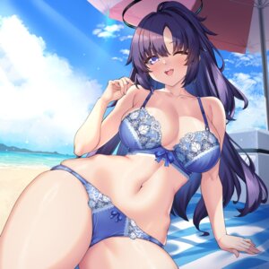 blue_archive bra cameltoe halo hayase_yuuka lingerie merufena pantsu