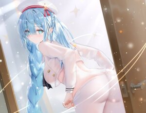 age_fx ass azur_lane janus_(azur_lane) no_bra pantyhose see_through seifuku undressing