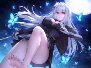 Rating: Questionable Score: 38 Tags: cream_pan feet oyuwari pantsu skirt_lift sword uniform User: Anonymous