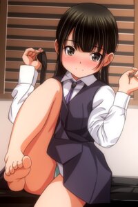 Rating: Questionable Score: 8 Tags: loli matsunaga_kouyou pantsu seifuku skirt_lift User: fleece111
