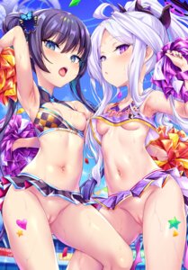 blue_archive breasts cheerleader devil halo horns loli nipples no_bra nopan pussy ryuuge_kisaki shirt_lift skirt_lift sorasaki_hina toraishi_666 uncensored wet wings