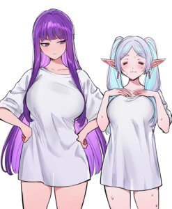 elf fern frieren pointy_ears qiandaiyiyu see_through sousou_no_frieren wet