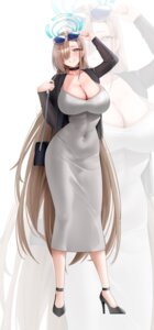 blue_archive dress halo heels hezzu_0 ichinose_asuna megane no_bra
