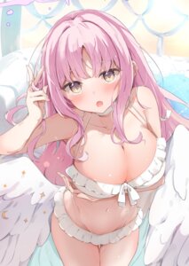 Rating: Questionable Score: 46 Tags: angel bikini blue_archive breast_hold hinata_yuu_(artist) misono_mika swimsuits wings User: wq15987654