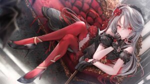 dress gothic_lolita heels indie_virtual_youtuber lolita_fashion riyu_cott skirt_lift thighhighs wallpaper