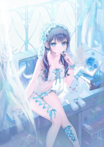 a20_(atsumaru) animal_ears bloomers bunny_ears lingerie lolita_fashion see_through wings