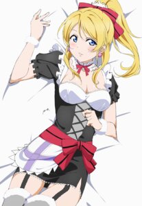 ayase_eli love_live! love_live!_(series) maid nagi_mkrnpn no_bra stockings thighhighs