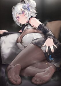 Rating: Questionable Score: 38 Tags: animal_ears aos asian_clothes bodysuit feet garter indie_virtual_youtuber nally_(vtuber) no_bra see_through User: SenjounoValkyria