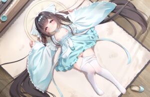 asian_clothes azur_lane breasts chang_feng_(azur_lane) loli nipples no_bra pantsu panty_pull pantyhose pussy pussy_juice qian_hen skirt_lift uncensored