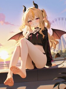 Rating: Questionable Score: 32 Tags: cameltoe devil feet horns loli pantsu pointy_ears radoremo tail thong wings User: Arsy