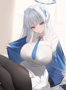 Rating: Questionable Score: 40 Tags: blue_archive bra halo lanhua227 pantyhose see_through seifuku skirt_lift undressing ushio_noa User: Arsy