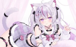 animal_ears garter indie_virtual_youtuber nekomimi nekoyama_mia see_through shano_hiyori tail