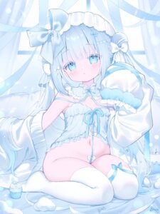 Rating: Questionable Score: 27 Tags: aliasing bottomless lingerie loli mukyu pajama thighhighs User: Anonymous