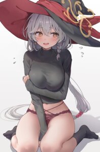 blue_archive breast_hold halo huwari lingerie pantsu shirao_eri witch