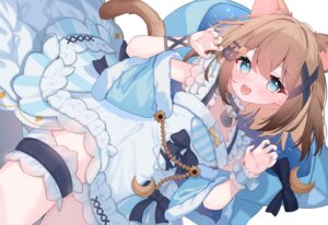 Rating: Safe Score: 16 Tags: animal_ears garter indie_virtual_youtuber kumonoue_yumemi leafpie_zaurus nekomimi pajama tail User: Anonymous