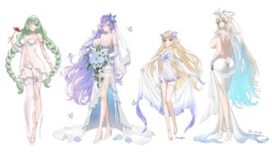 bandages blood cantarella cartethyia dang_geun23283 dress eyepatch fleurdelys garter heels horns no_bra nopan pantsu phrolova pointy_ears see_through stockings tattoo thighhighs wedding_dress wuthering_waves