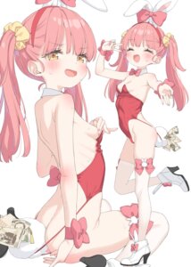 Rating: Questionable Score: 38 Tags: animal_ears breast_hold breasts bunny_ears bunny_girl heels kani_biimu loli mikane_sebiri no_bra nopan tail thighhighs wet User: himeno_nanako