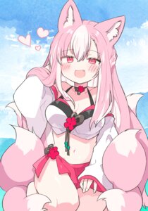 animal_ears kamiyoshi_rika kitsune swimsuits tail