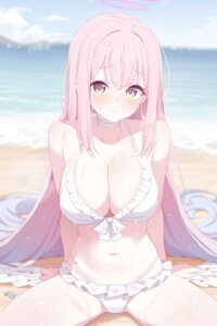 angel bikini blue_archive deyui misono_mika swimsuits wet wings
