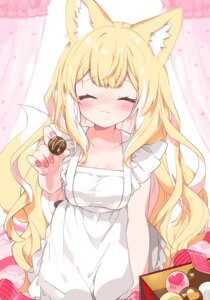 animal_ears kamiyoshi_rika kitsune naked_apron tail valentine