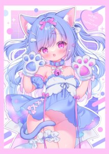 animal_ears dress garter loli mukyu nekomimi no_bra nopan skirt_lift tail