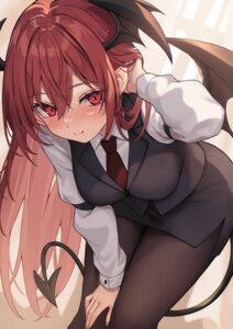 Rating: Safe Score: 8 Tags: business_suit koakuma pantyhose pointy_ears tail touhou wings wowoguni User: Arsy