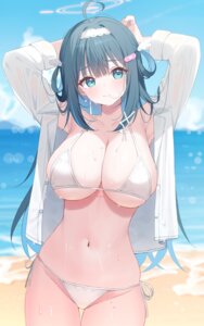 Rating: Questionable Score: 22 Tags: amano_nene_(vtuber) bandaid bikini deyui dress_shirt halo indie_virtual_youtuber open_shirt see_through swimsuits thong wet wet_clothes User: lacepanties