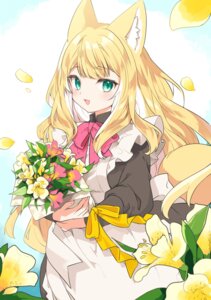 animal_ears kamiyoshi_rika kitsune maid tail waitress