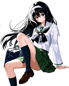 Rating: Safe Score: 18 Tags: girls_und_panzer reizei_mako seifuku skirt_lift zaofeng User: saemonnokami