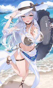 Rating: Questionable Score: 48 Tags: bikini dress_shirt garter open_shirt see_through sg_(satoumogumogu) sion_alfine swimsuits wet wet_clothes User: whitespace1