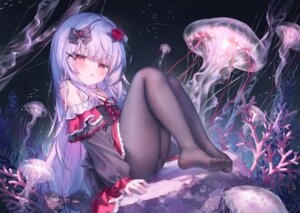 chen_bin dress loli pantsu pantyhose see_through skirt_lift wet