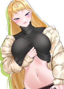 dosanko_gal_wa_namara_menkoi fuyuki_minami ikada_kai lingerie pantsu shirt_lift sweater undressing