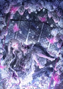 fishnets heels lolita_fashion see_through skirt_lift tinkle wa_lolita