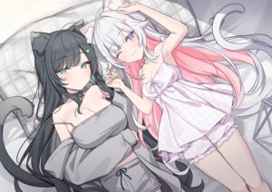 Rating: Questionable Score: 43 Tags: animal_ears icomochi incolore nekomimi no_bra pajama tail User: Anonymous