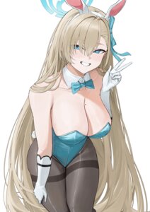 animal_ears blue_archive bunny_ears bunny_girl halo ichinose_asuna no_bra pantyhose ref_(pmxt4483) tail
