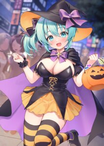 halloween no_bra takanashi_(takanashi_tkns) thighhighs witch