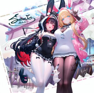 Rating: Questionable Score: 49 Tags: animal_ears bodysuit bunny_ears dk_senie no_bra see_through thighhighs User: SenjounoValkyria