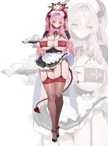 Rating: Questionable Score: 36 Tags: bikini blue_archive ddog devil halo horns kyougoku_satsuki maid skirt_lift stockings swimsuits tail thighhighs waitress wet User: KenB
