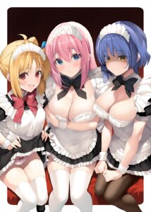 Rating: Questionable Score: 9 Tags: bocchi_the_rock! breast_hold gotou_hitori ijichi_nijika inuzumi_masaki maid no_bra pantsu pantyhose shimapan skirt_lift thighhighs yamada_ryou User: himeno_nanako