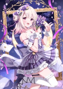 dress garter heels koiko_irori no_bra see_through thighhighs