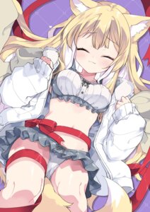 animal_ears kamiyoshi_rika kitsune pantsu tail