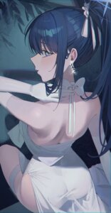 blue_archive dress garter halo joumae_saori may.l no_bra