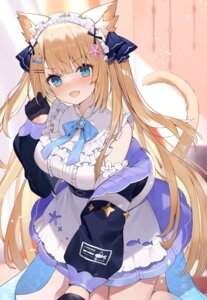 animal_ears hanazono_serena indie_virtual_youtuber maid muryo nekomimi tail