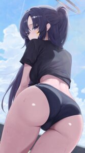 Rating: Questionable Score: 61 Tags: ass blue_archive buruma gym_uniform halo hayase_yuuka sei_(0724sei6) shirt_lift tattoo wet User: VigorousMMM