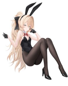 animal_ears blue_archive bunny_ears bunny_girl heels kuyoumi loli no_bra pantyhose professor_niyaniya