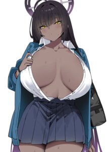 Rating: Questionable Score: 33 Tags: blue_archive halo kakudate_karin no_bra open_shirt seifuku sky-freedom sweater wet User: Genex